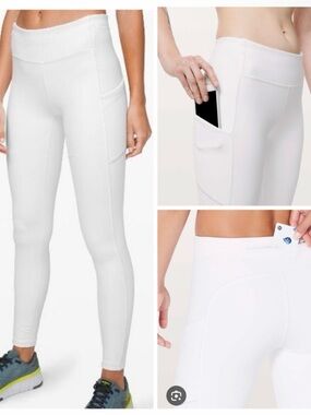 lululemon High-Waist White Active Leggings